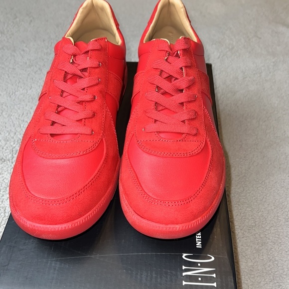 INC International Concepts Mens Court Red Harlan Preppy Casual Sneakers - Picture 7 of 11